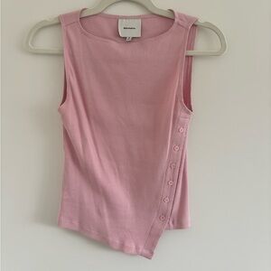 Reformation Pink Ribbed tank Top cotton